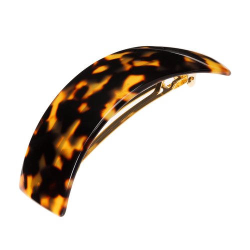 France Luxe Large Tortoise Shell Hair Barrette for Thick Hair, Rectangle Volume French Barrette for Women, Strong Hold, Comfortable and Easy to Use, Tokyo