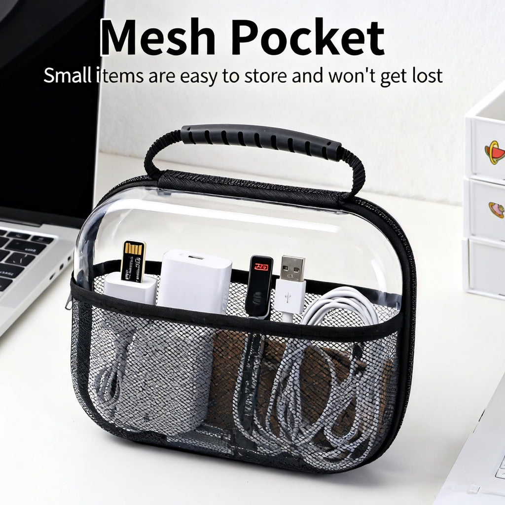 XULIONTS 3PCS Clear Hard Plastic Zipper Case, Portable Cosmetic Bag with Double Zipper, Waterproof Clear Toiletry Bag, Clear Hard Shell Zipper Case, Diaper Bag Organizing Pouches, Travel Toiletry Bag