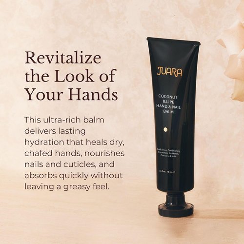Juara Hand & Nail Balm - Anti-Aging Moisturizing Cream for Dry, Cracked Hands - Coconut Oil & Shea Butter