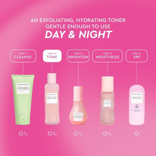 Glow Recipe PHA + BHA Face Toner - Korean Exfoliating Toner for Pores, Hydrating Watermelon & Cactus Water (150ml)