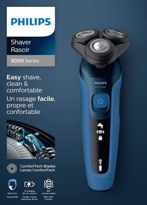 Philips Series 5000 Electric Shaver - Wet & Dry Convenience | Model S5466/17