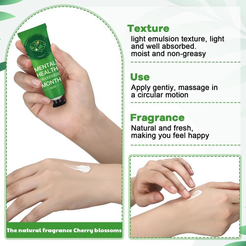Loopeer 50 Pcs Mental Health Awareness Hand Cream Gift Set Bulk Mental Health Awareness Month Items Travel Size Hand Lotion Gifts for Women Men Public Charity Events Favor