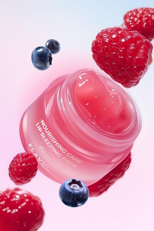 Klavuu Lip Mask - Overnight Deep Hydrating Treatment for Chapped Lips | Berry Flavor, 0.7oz