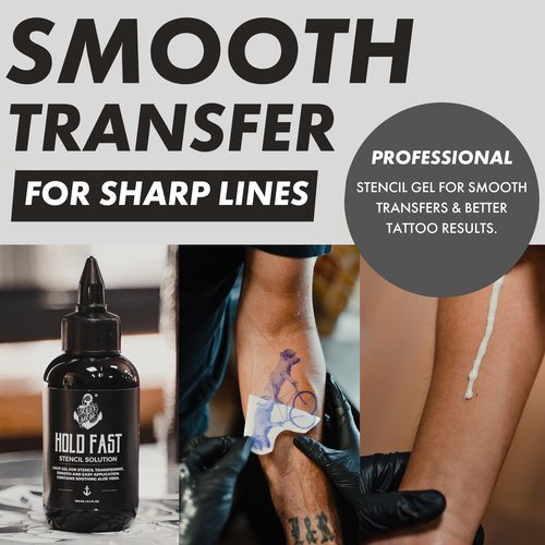 Sorry Mom Tattoo Stencil Gel Solution - Tattoo Transfer Gel for Tattooing - Long Lasting, Clear & Dark Stencils - The Original HOLD FAST - Developed in USA by Professionals (3.4 oz)