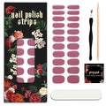 ruyeefam Nail Polish Strips (No UV Lamp Needed) - 22 Pcs Salon Quality Gel Nail Stickers - Long Lasting Wraps (Drama Queen Jam Pink)
