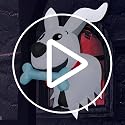 Halloween Inflatable Dog Ghost Window Breaker - Outdoor Yard Decor with LEDs