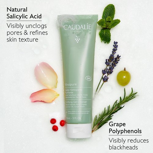 Caudalie Vinopure Salicylic Acid Cleanser - Pore Purifying Gel for Clear Skin | 150 mL