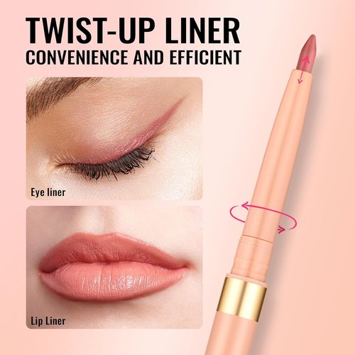 Oulac Waterproof Lipliner Pencil - Smooth, Creamy & Retractable Lip Makeup | Vegan & Cruelty-Free, LL04 Sunlit Peach