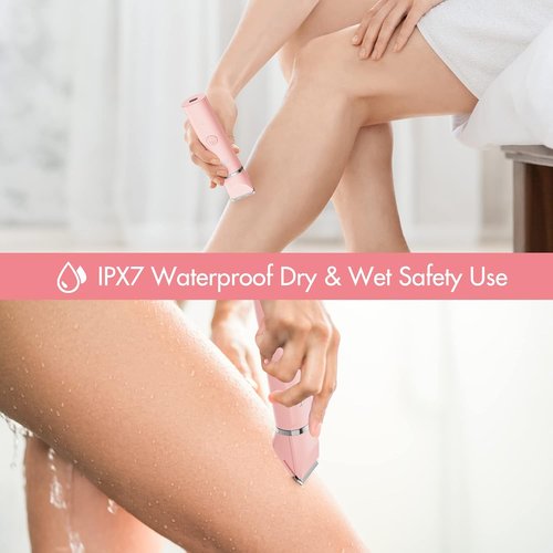 AIBRIT PRO Electric Bikini Trimmer - 2-in-1 Painless Hair Removal Razor with Waterproof Design & 2 Heads