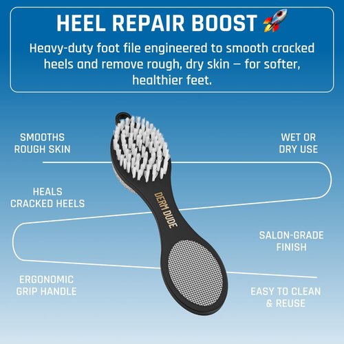 Derm Dude Holy Foot Repair Set - 2X Foot Creams & 4-in-1 Scrubber Tool with All-Natural DeoPlex for Odor Control | MPV & Strawberry