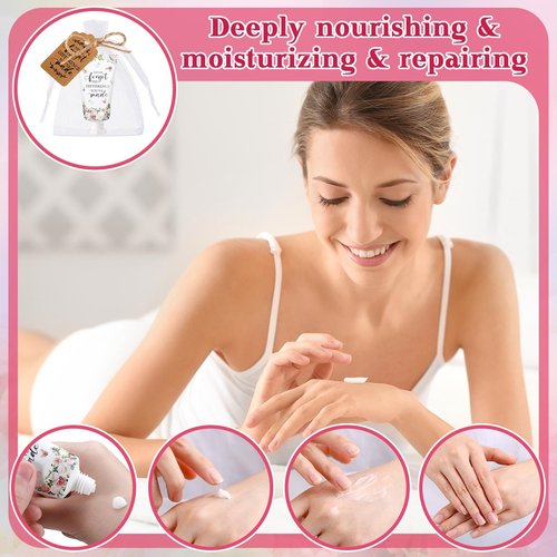 Dansib 48 Sets Employee Appreciation Gifts Thank You Team Gifts Hand Mini Lotion Bulk Inspirational Travel Size Hand Cream for Employee Staff Coworker Team Teacher Party Favors(Elegant)