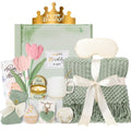 CuriBox Birthday Gifts for Women - 13PCS Unique Happy Birthday Gifts Basket for Mom Her Best Friend Sister Wife Girlfriend Coworker - Relaxing Spa Self Care Package Valentines Day Gifts Set (Green)