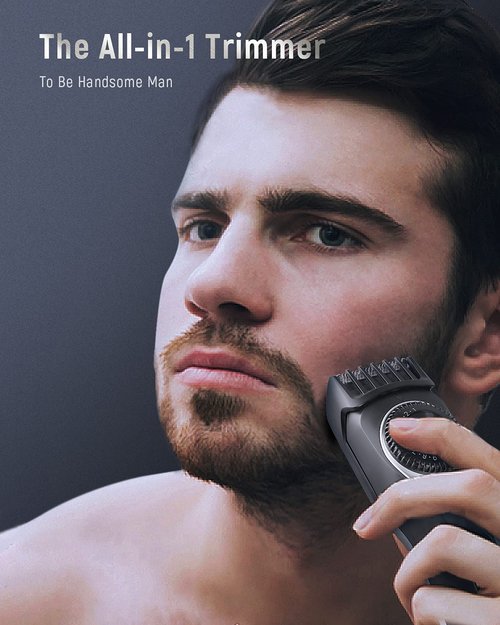 SUPRENT Beard Trimmer for Men- Adjustable Electric Beard Trimmer with 19 Length Settings, Cordless Mustache Trimmer for Men