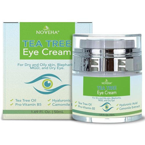 NOVEHA Tea Tree Oil Eye Cream - Anti-Wrinkle Moisturizer for Dry Skin | 1.69 Fl. Oz. Treatment