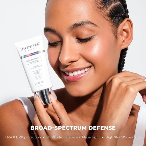 Infinitek Paris | Tinted Mineral Face Sunscreen SPF 50 | Matte Finish & Water Resistant | 1.75 fl oz / 50 ml