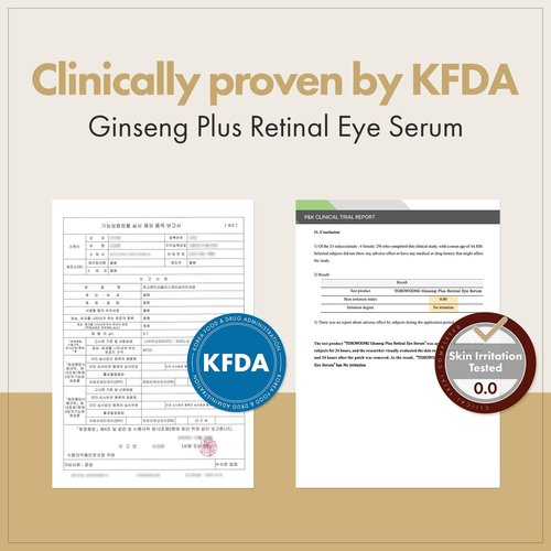 TOSOWOONG Ginseng Plus Retinal Eye Serum with Retinal Niacinamide Bakuchiol Correction for Puffy Eye Bags Fine Lines Dark Circles Wrinkles, Korean Skin Care, 30ml, 1.01 fl.oz.