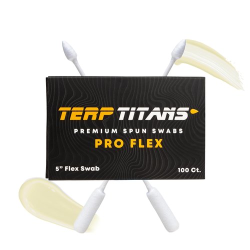 TerpTitans – Pro Flex – Flexible 5-inch Cotton Swabs, 2-Pack — Barrel Tip For Max Absorption and Fine Point Tips For Tight Spaces