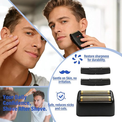 BaByliss FX3 Foil Shaver Replacement Head - Black Razor Foil with 2 Cutter Blades | 1 Piece