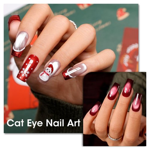 Gellen Double-Ended Cat Eye Magnet Stick for Nail – Dual Cat Eye Gel Nail Polish Sturdy Magnet Tool with Round Beads, Multifunctional Cat-Eye Nail Art Effect at Home or Salon DIY