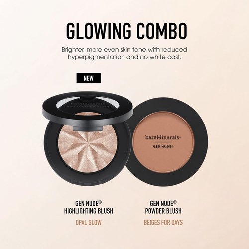 bareMinerals Gen Nude Highlighting Blush - 2-in-1 Blush & Highlighter Hybrid, Silky & Luminous Finish