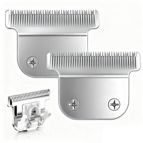 CR8GR8 Detachable T-Blade Replacement Blades - Precision 0.5mm Cut for Wahl Trimmer 9864/9864SS/9818A | 440C Stainless Steel, 2 Pack