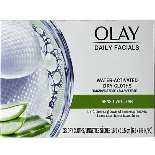OLAY Daily Gentle Clean 5-in-1 Water Activated Cloths, 33 Count (Pack of 3)
