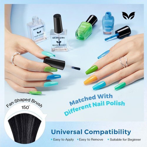 Base Top Coat Nail Polish: Clear Quick Dry High Glossy Nail Polish Shiny No Chip Long Lasting Air Dry Top Coat for Nail Art Manicure Salon Quality Women Gift