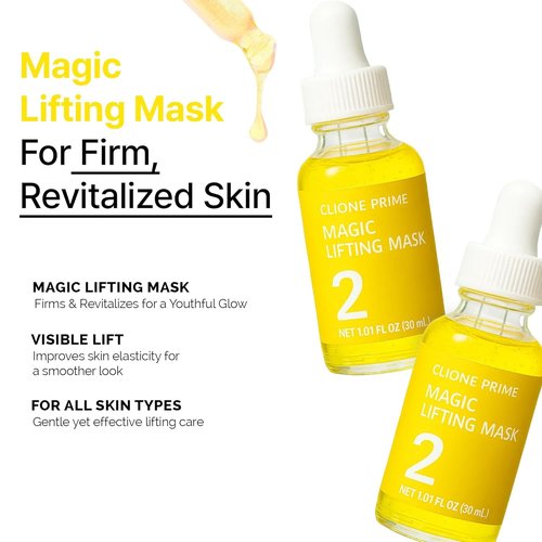 Skiennix Korean Instant Face Lift Serum Mask - Hyaluronic Acid & Niacinamide for Anti-Aging
