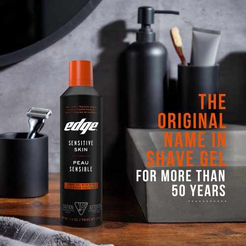 Edge Shaving Gel for Men, 9.5oz, 2 Pack Mens Shave Gel with Aloe, Mens Shaving Cream Sensitive Skin Shave Gel - Moisturizes, Protects, and Soothes