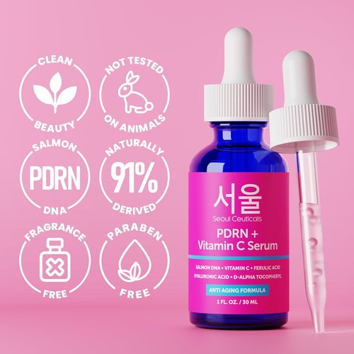 SeoulCeuticals PDRN Serum - Salmon DNA & Vitamin C Anti-Aging Skin Repair Booster | 1oz K-Beauty