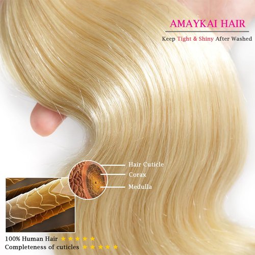 Blonde Human Hair Frontal 13x4 Transparent HD Lace Closure 100% Brazilian Ear To Ear Body Wave 613 Frontal Free Part Pre Plucked with Natural Hairline 10 Inch