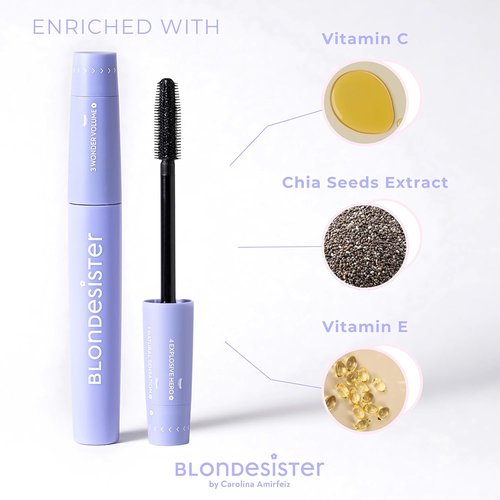Skiennix 4-in-1 Click and Turn Mascara - Volume & Length with High Pigmentation - Waterproof, Easy Removal - Ultra Black, 0.4 oz