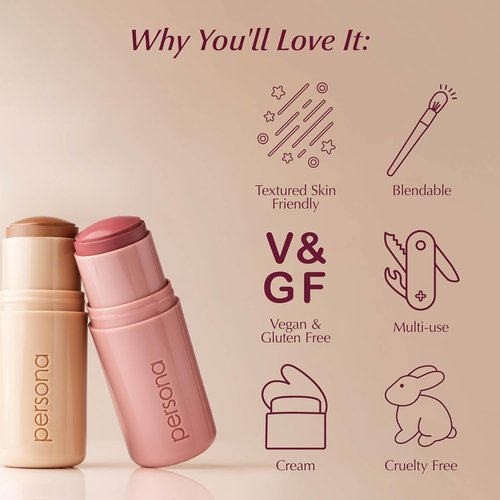 **PERSONA Mojave Dreamstick Cream Bronzer - Lightweight & Blendable Glow Stick | Vegan & Cruelty-Free (0.32 oz)**