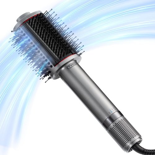 TYMO 4.0 Hair Blow Dryer Brush - 5-in-1 Ionic Tool for Fast Drying, Shine & Volume | Metal Grey