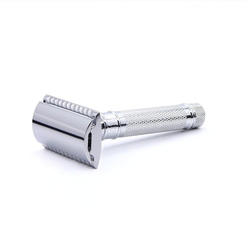 Edwin Jagger Classic Double Edge Safety Razor - Eco-Friendly & Reusable | Short Handle, Knurled Design