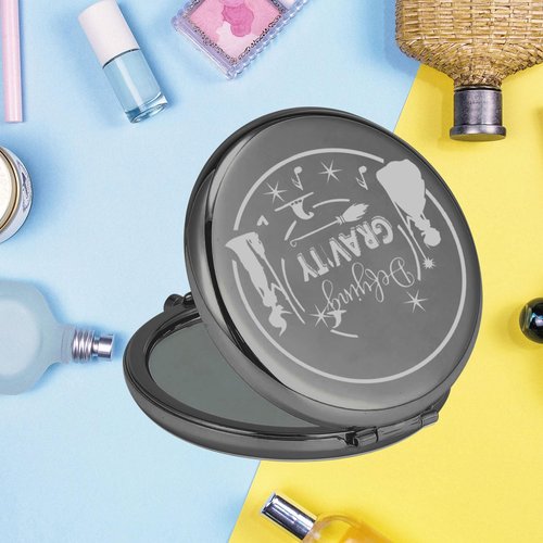 KEYCHIN Witch Pocket Mirror Elphaba and Glinda Fans Gifts Defying Gravity Witch Compact Makeup Mirror Broadway Elphaba and Glinda Witch Merch (Defying Gravity-Bl)