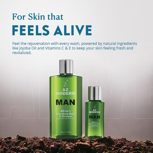 Skiennix 3-in-1 Face Wash, Body Wash & Shampoo - Aloe Vera & Jojoba Oil Formula | 10.14 + 2 FL OZ | Cleanses Sweat & Dirt