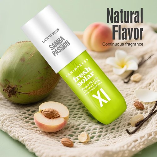Regine Switzerland Hair Mist & Body Spray - Travel Size Eau De Parfum No.11 | Creamy Gourmand Fragrance with Peach, Coconut & Frangipani Notes