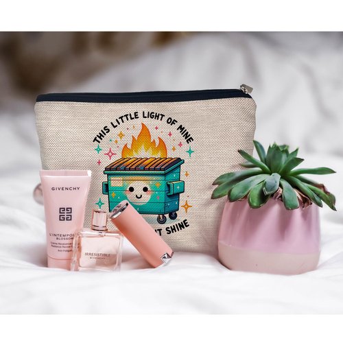 Ayxvt Dumpster Gifts Makeup Bag, Dumpster Bag,Dumpster Fire Cosmetic Bags for Women, Inspirational Positive Encouragement Gifts for Women Zipper Pouch