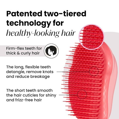 Tangle Teezer Original Detangler Brush - Perfect for Thick & Curly Hair | Pink Punch Color
