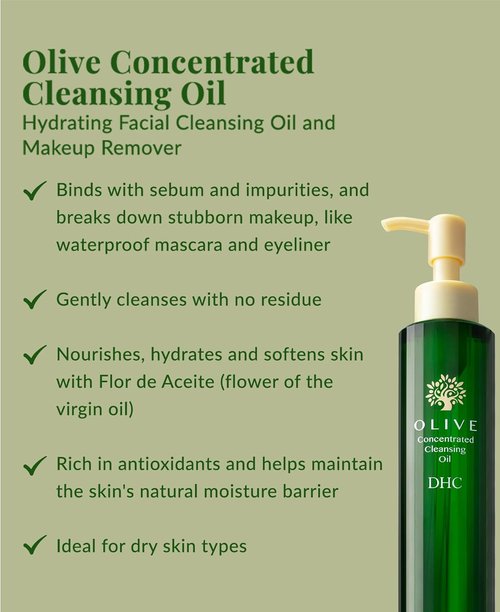 DHC Olive Cleansing Oil - Hydrating Makeup Remover for Dry Skin | Residue-Free, 5 fl. oz.