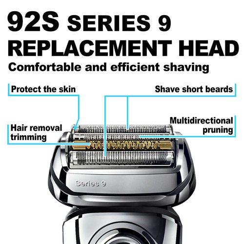 Braun 92S Series 9 Electric Shaver Replacement Heads - Upgraded 2-Pack Compatible with Series 9 Models