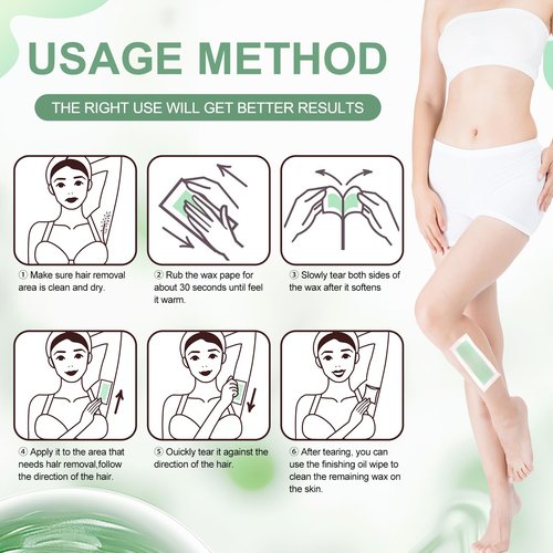 72PCS Wax Strips for Hair Removal for Women & Men: 48 Body &24 Face Waxing Strips + 8 Oil Wipes | At-Home Waxing Kit for Body, Bikini, Brazilian, Chest, Arms, Legs & Back | Hypoallergenic with Aloe