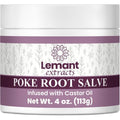 Lemant Organic Poke Root and Castor Oil Salve (4 oz) - Herbal Poke Root Salve infused with Castor Oil, Calendula, Plantain, Red Clover, Boswellia, Shea Butter, and Lavender