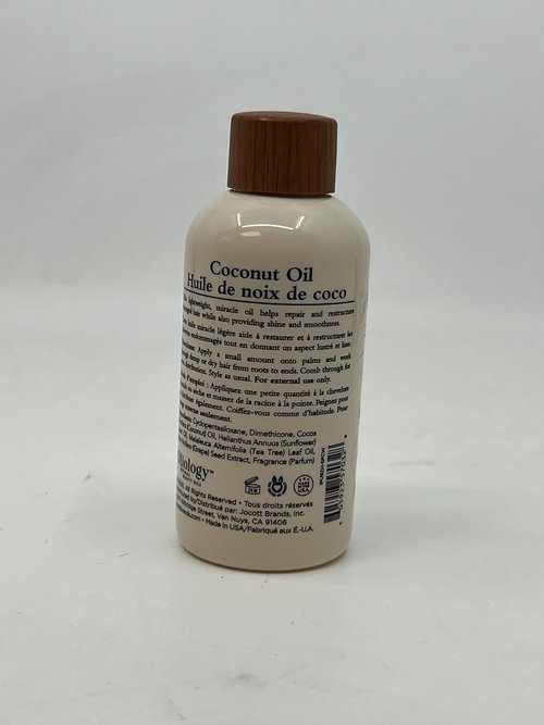 Oliology Coconut Hair Oil - Hydrates & Softens Hair, Controls Frizz - Lightweight, Paraben-Free Formula (4oz)