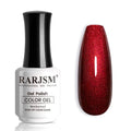 RARJSM Chameleon Gel Nail Polish Black to Red Multichrome Chameleon Color Changing Glitter Chrome GelPolish Curing Requires Sparkle Shimmer Nail Gel Varnish Soak Off DIY at Home Salon 15ml