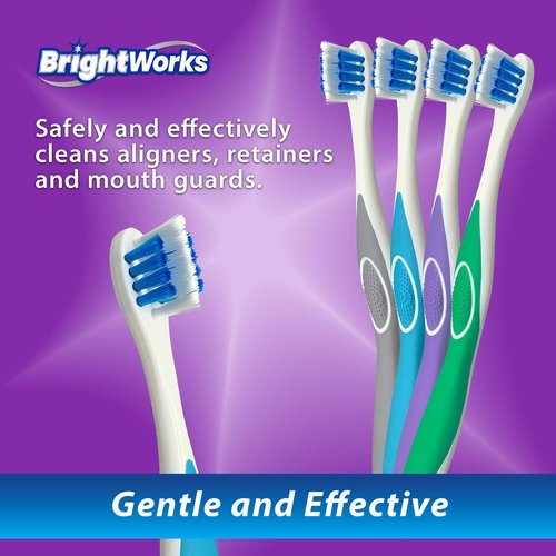 BrightWorks Aligner Brush and Case - Safely and Effectively Cleans and Stores Aligners
