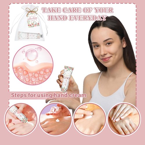 50 Sets Baby Girls Hand Cream Bulk Baby Shower Favors Gifts for Guests, Wedding Bridal Shower Hand Cream Thank You Gifts,Valentine's Party Favor Travel Size Hand Lotion Bulk(baby girls)