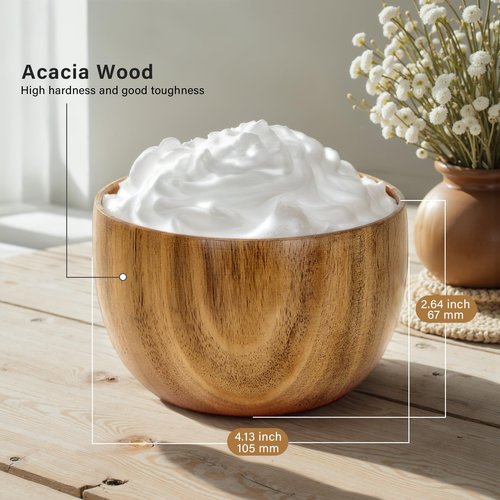 Shaving Brush Kit For Men, 4 In 1 Shaving Brushes Set Includes Badger Hair Shaving Brush, Wood Bowl, Shaving Cream and Stainless Steel Shaving Holder