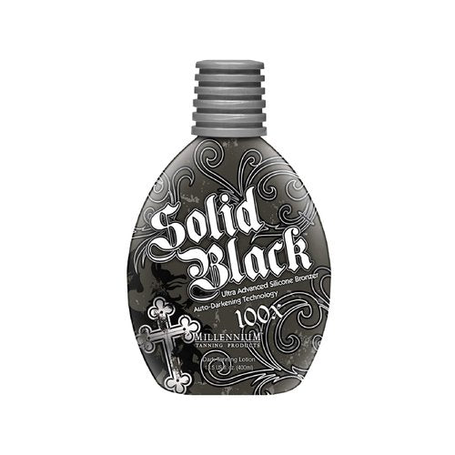 Millennium Tanning SOLID BLACK 100X Dark Tanning Lotion Indoor Outdoor Tan Enhancing Silicone Bronzer Tanning Bed Lotion 13.5 Fl oz (400 ml)